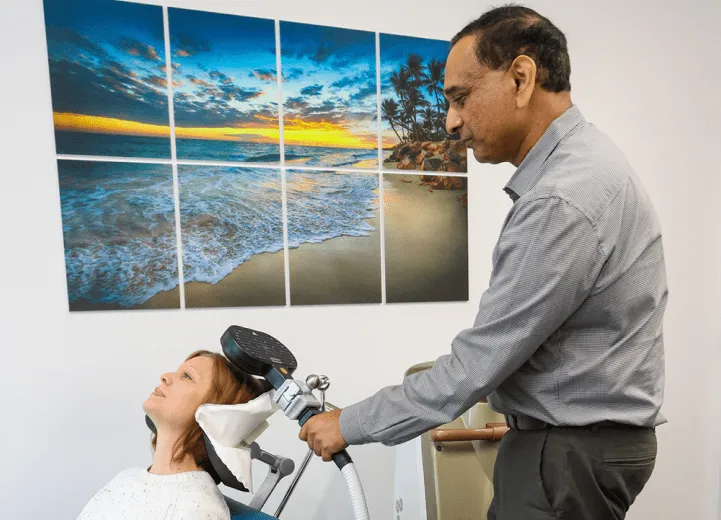 TMS treatment device and procedure